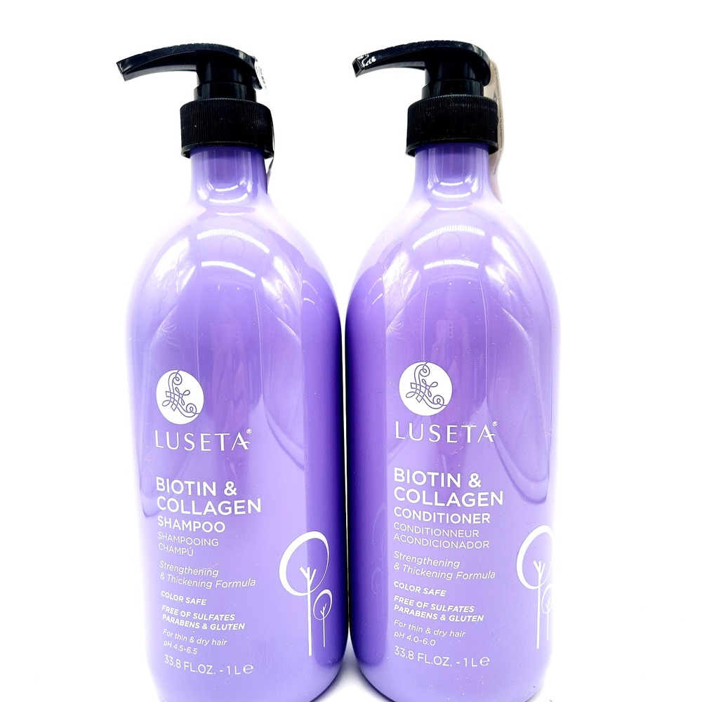 2-Pack Luseta Biotin Collagen Shampoo Conditioner 33.8oz Volumizing Hair Growth